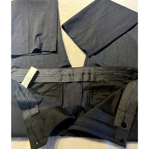 Perry Ellis 3 Piece Suit 44R 38x31.5 Navy Blue and White Textured Look - Picture 15 of 16